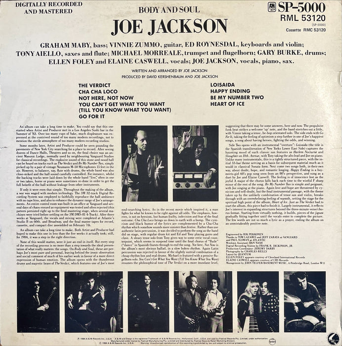 Joe Jackson - Body And Soul (Vinyl LP)