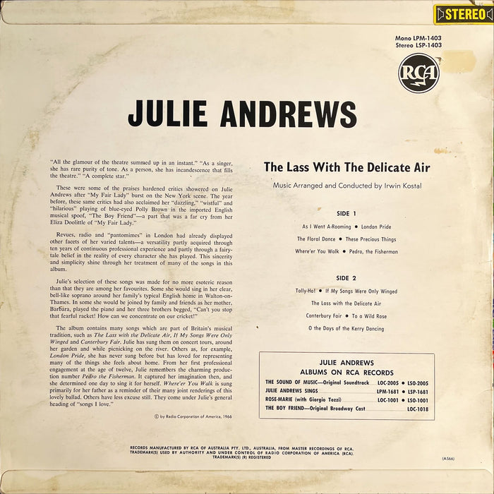 Julie Andrews - Julie Andrews (Vinyl LP)