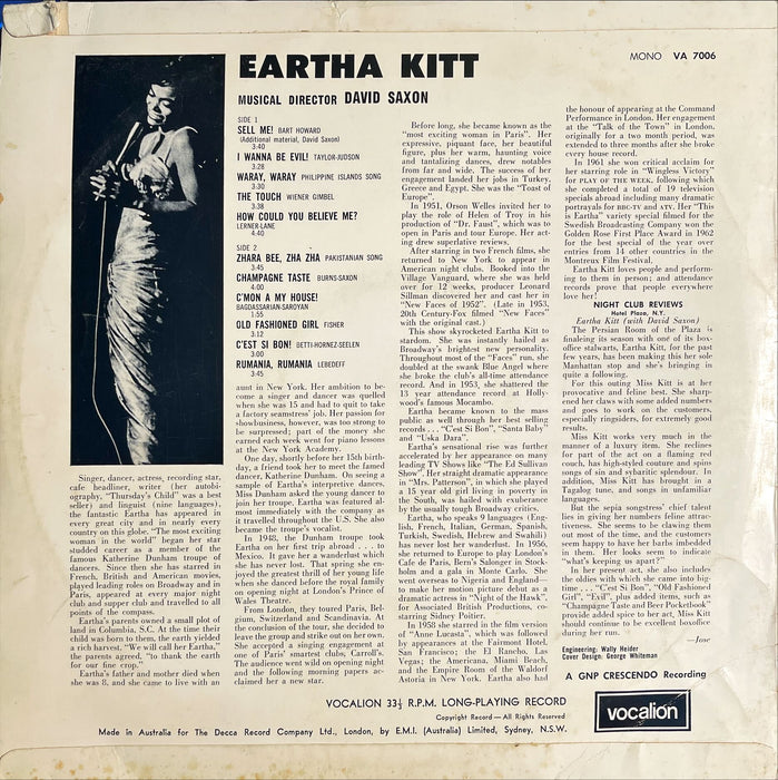 Eartha Kitt - In Person At The Plaza (Vinyl LP)