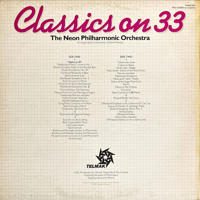 The Neon Philharmonic Orchestra - Classics On 33 (Vinyl LP)