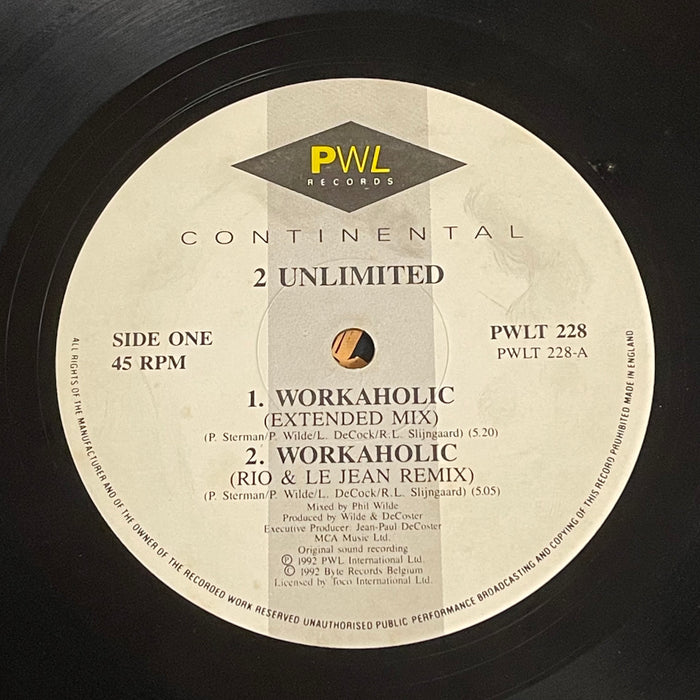 2 Unlimited - Workaholic (12" Single)