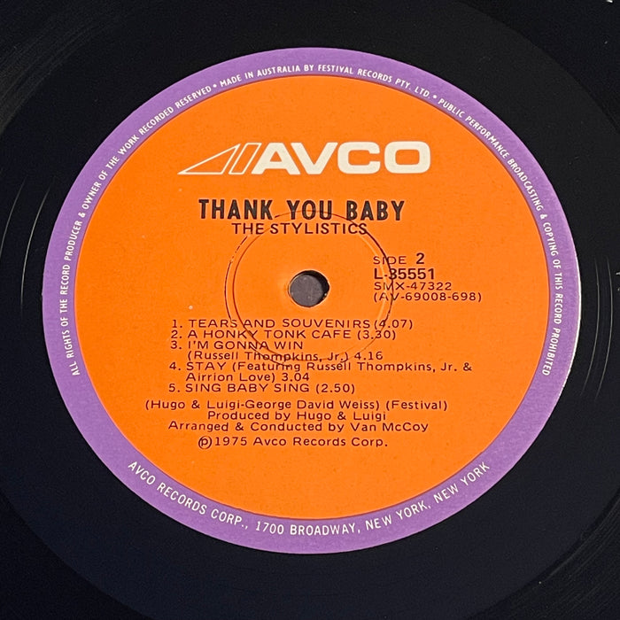 The Stylistics - Thank You Baby (Vinyl LP)