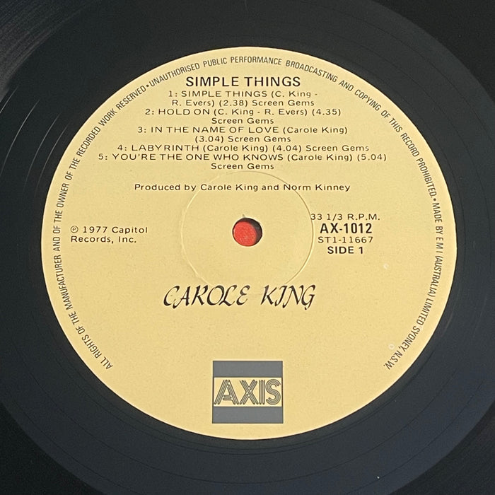 Carole King - Simple Things (Vinyl LP)